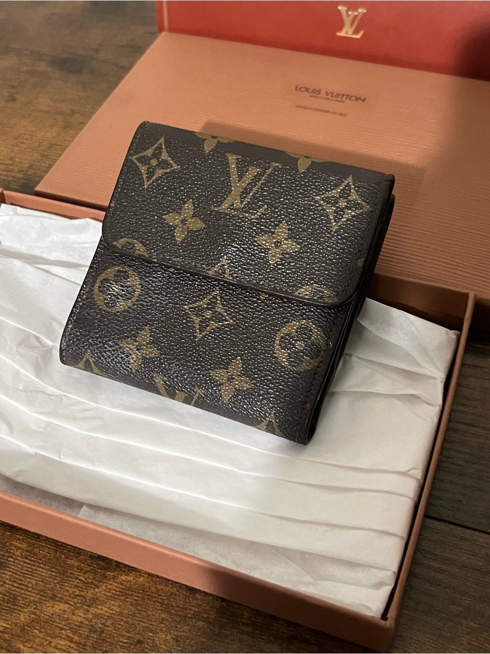 Louis Vuitton Monogram Folding Wallet - Brown & Tan